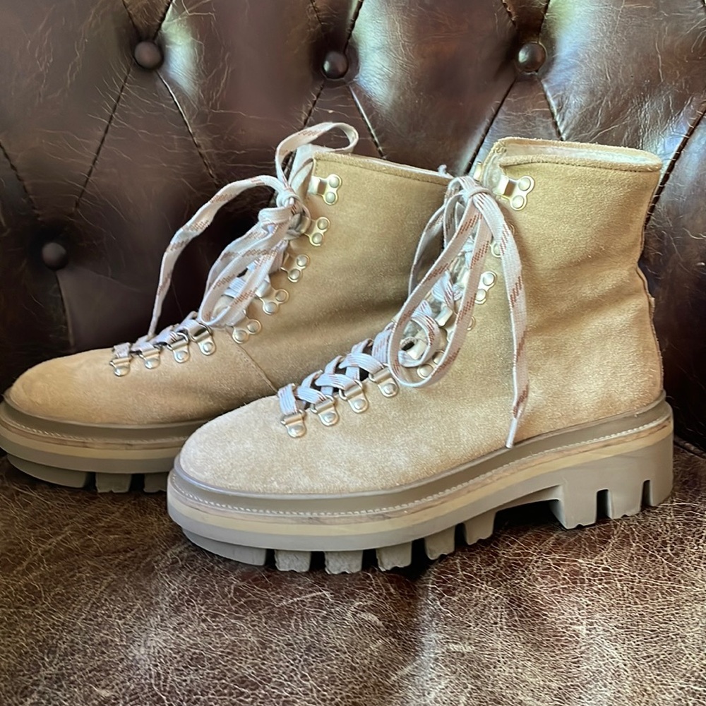 NWT All Saints Sheep Lined Wanda Tan Boots